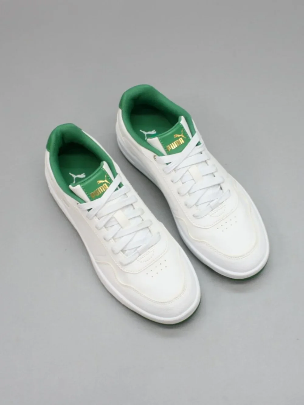 Puma Ladies 8 Court Classy White Green Sneakers Tennis Fashion Shoes - 395021-13